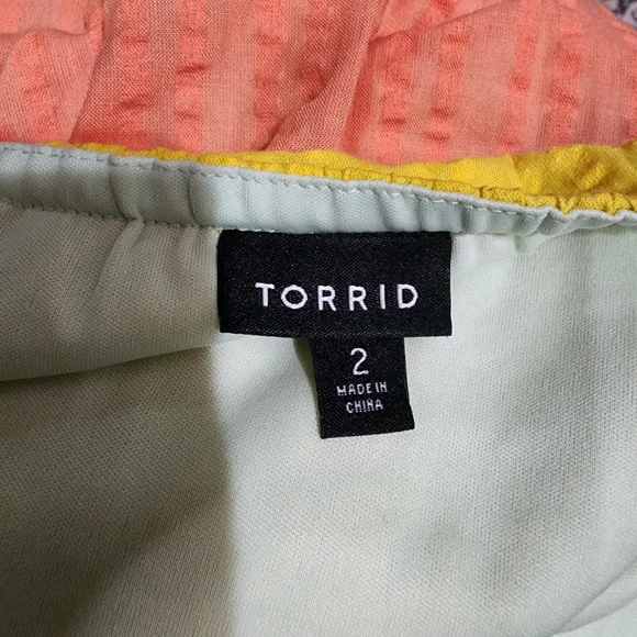 Torrid maxi seersucker tiered‎ colorblock dress size 2 (18/20) - Picture 7 of 8